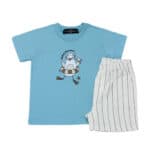 Βρεφικό Σετ Με Σορτς Λινό Happy Summer Μπλε