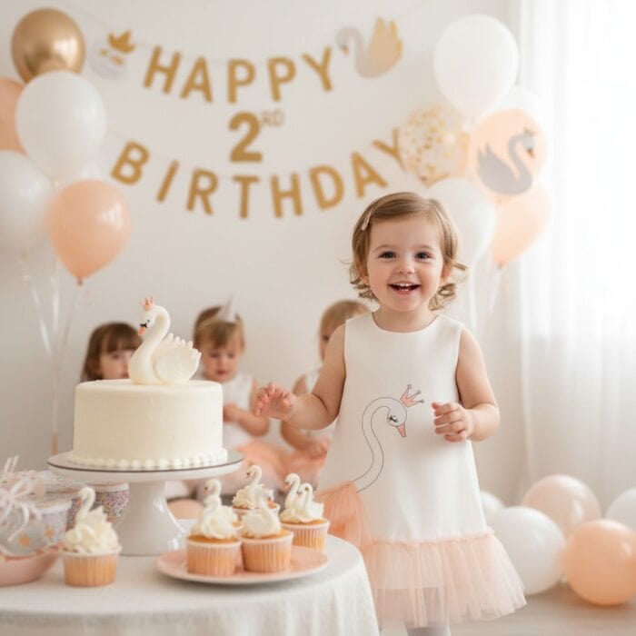 Φόρεμα Αμάνικο Με Στρας κ Τούλι Swan Εκρού - Image 2