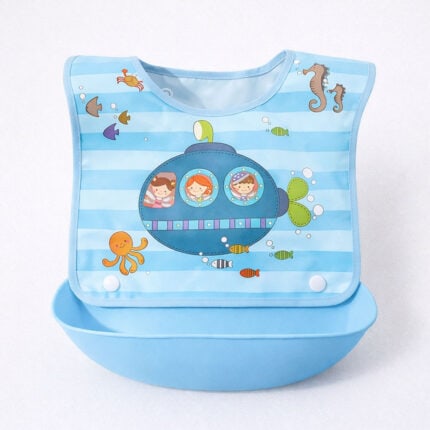 βρεφική αδιάβροχη σαλιάρα με τσέπη υποβρύχιο