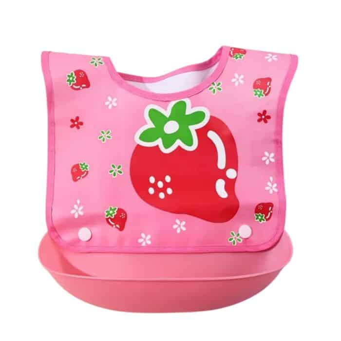 Αδιάβροχη Σαλιάρα Strawberry Ροζ - Image 2