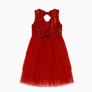 Παιδικό Φόρεμα Αμάνικο Με Άνοιγμα Στην Πλάτη Κόκκινο - Image 2