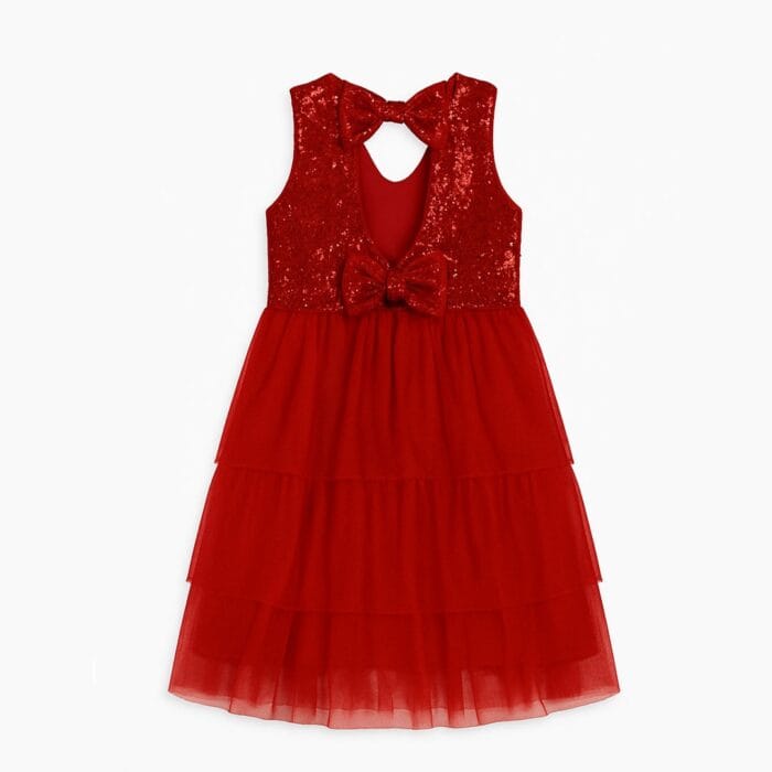 Παιδικό Φόρεμα Αμάνικο Με Άνοιγμα Στην Πλάτη Κόκκινο - Image 2