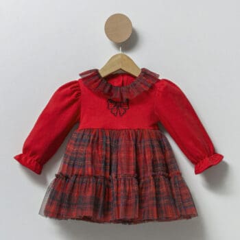 Βρεφικό Φόρεμα Καρό Bow Κόκκινο