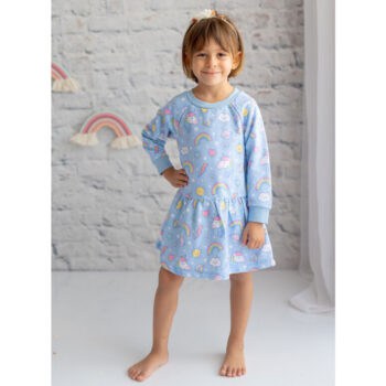 Παιδικό Φόρεμα Unicorn Lovers Γαλάζιο