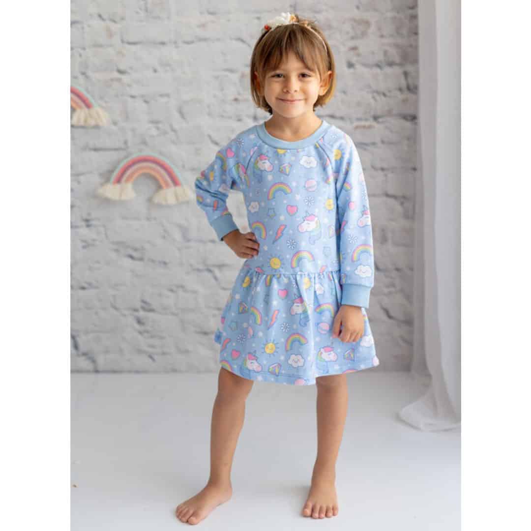 Παιδικό Φόρεμα Unicorn Lovers Γαλάζιο