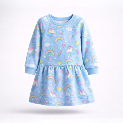 παιδικο φορεμα με unicorn γαλάζιο