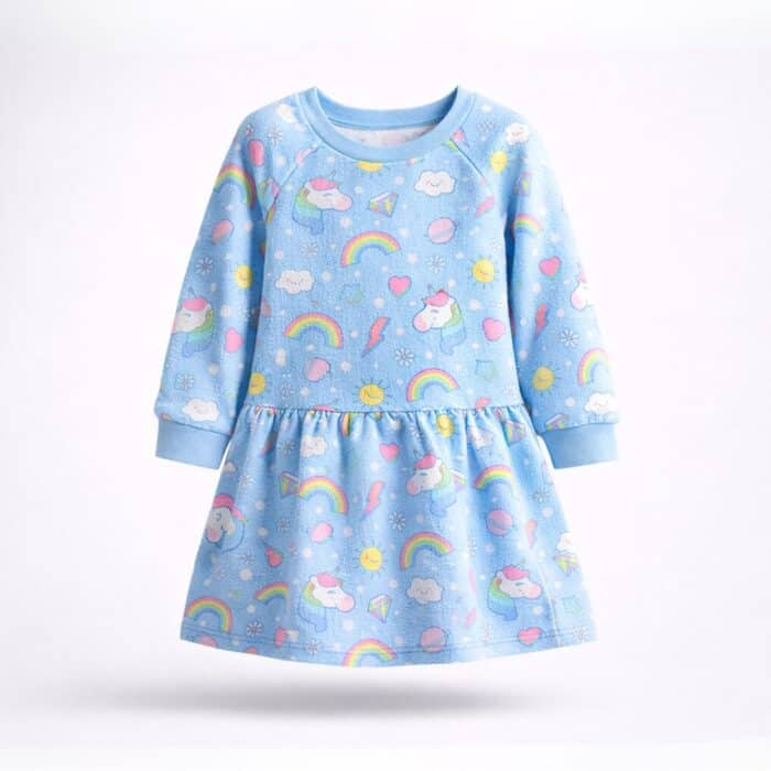 παιδικο φορεμα με unicorn γαλάζιο