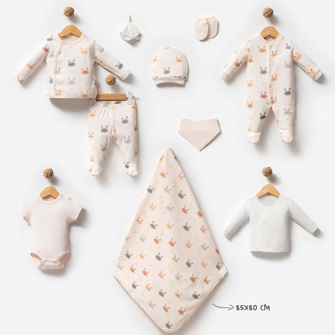 Σετ Νεογέννητου Bunny 100% Οργανικό Βαμβάκι 10 τεμ.