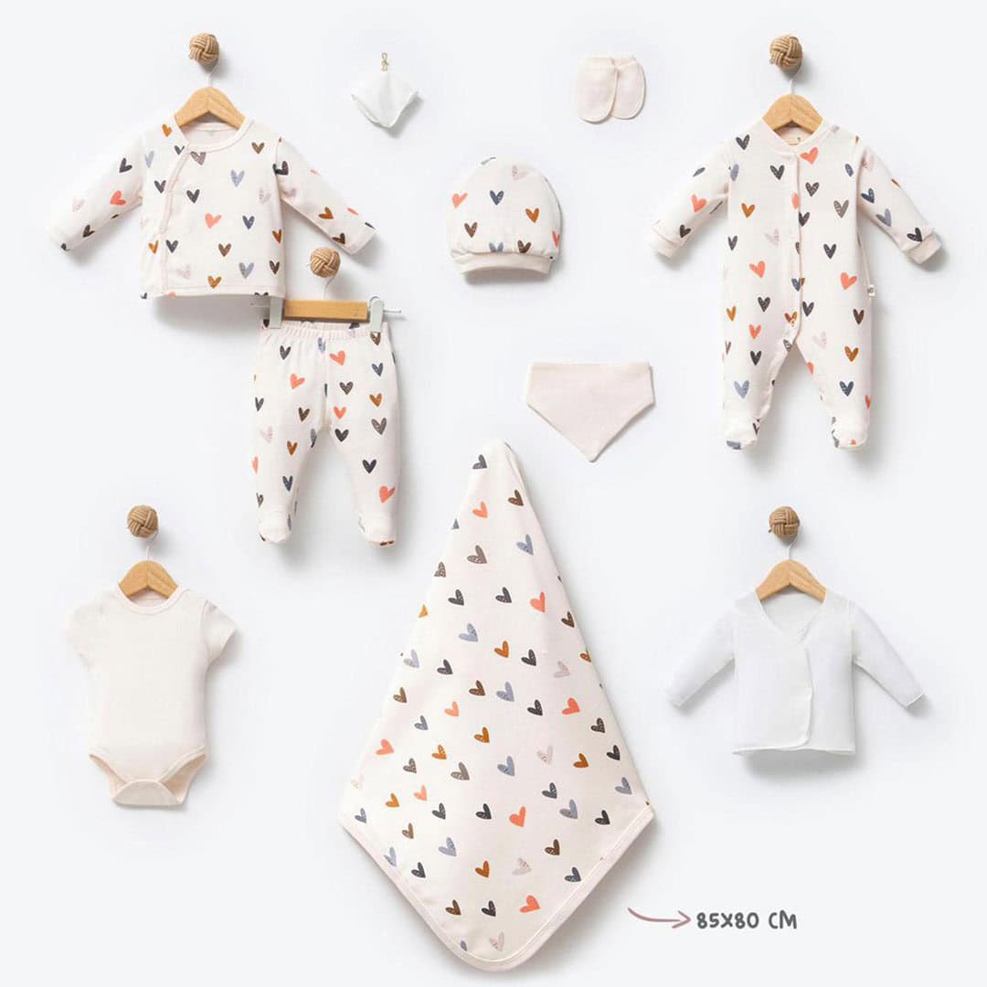 Σετ Νεογέννητου Love 100% Οργανικό Βαμβάκι 10 τεμ.