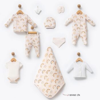 Σετ Νεογέννητου Rainbow 100% Οργανικό Βαμβάκι 10 τεμ.