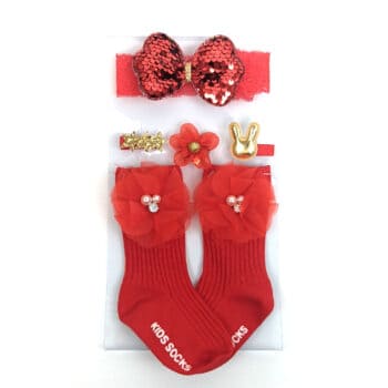 Βρεφικό Σετ Αξεσουάρ Μαλλιών κ Κάλτσες 0-12 Μηνών