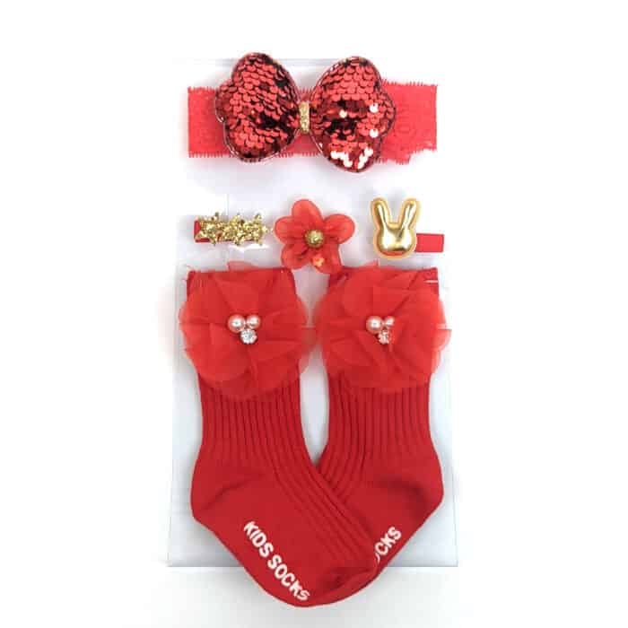Βρεφικό Σετ Αξεσουάρ Μαλλιών κ Κάλτσες 0-12 Μηνών - Image 2
