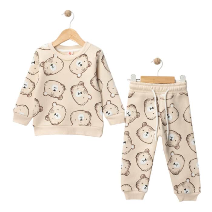 Βρεφική Φόρμα Φούτερ Teddy Bear Μπεζ - Image 2