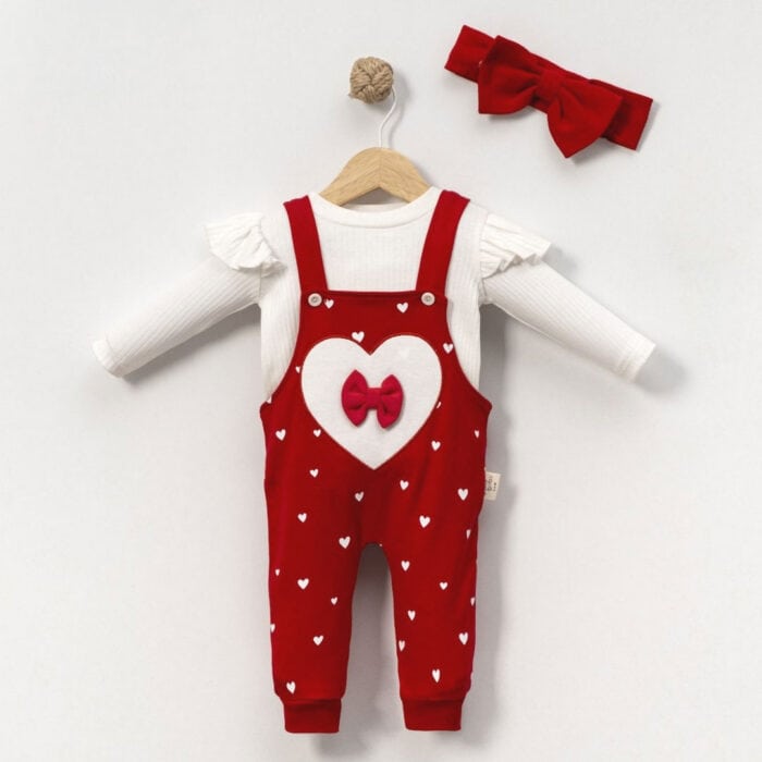 Βρεφική Σαλοπέτα Σετ Με Μπλούζα κ Κορδέλα Baby Love - Image 2