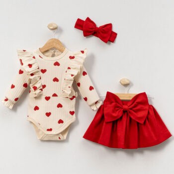 Φορμάκι Με Φούστα κ Κορδέλα 3τεμ My Love ❤️