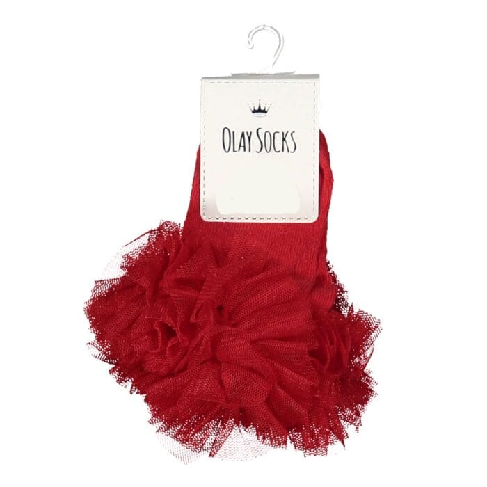 Παιδική Κάλτσα Με Τούλι Κόκκινη - Image 2