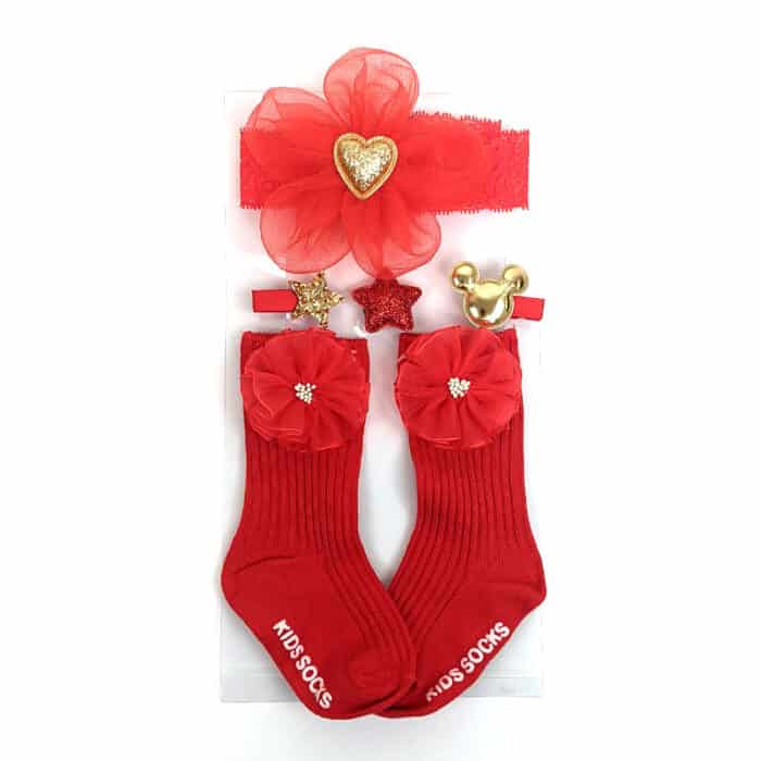 Βρεφικό Σετ Αξεσουάρ Μαλλιών κ Κάλτσες 0-12 Μηνών - Image 2