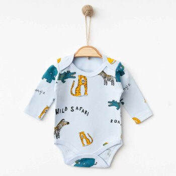 Βρεφικό φορμάκι μακρυμάνικο Safari Μπλε 100% Βαμβάκι