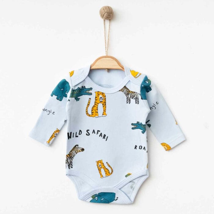 Βρεφικό φορμάκι μακρυμάνικο Safari Μπλε 100% Βαμβάκι - Image 2