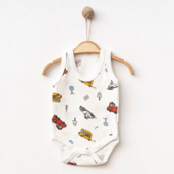 Φορμάκι Αμάνικο Cars Λευκό 100% Βαμβάκι