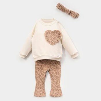 Βρεφικό Σετ με Κορδέλα Εκρού
