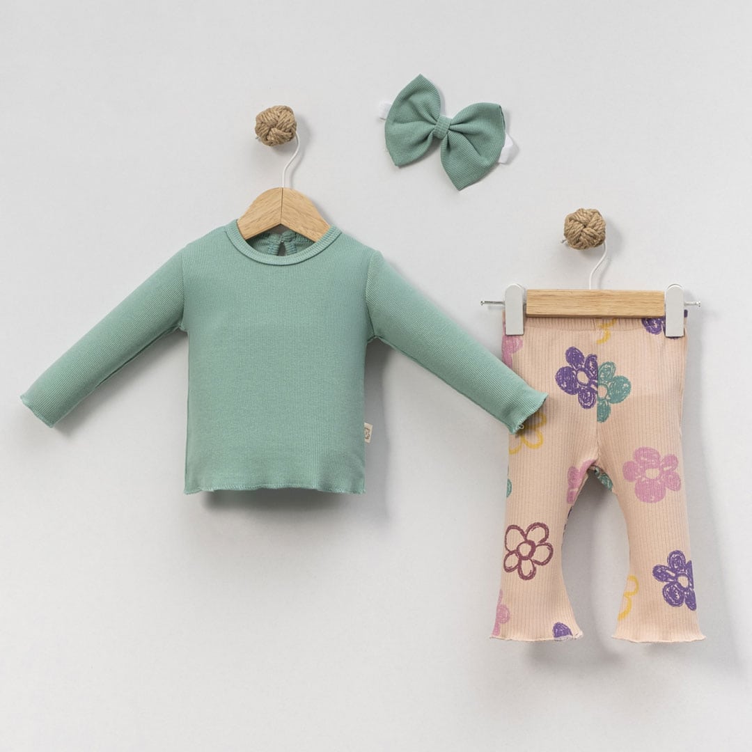 Βρεφικό Σετ Με Κορδέλα 💐 Πράσινο