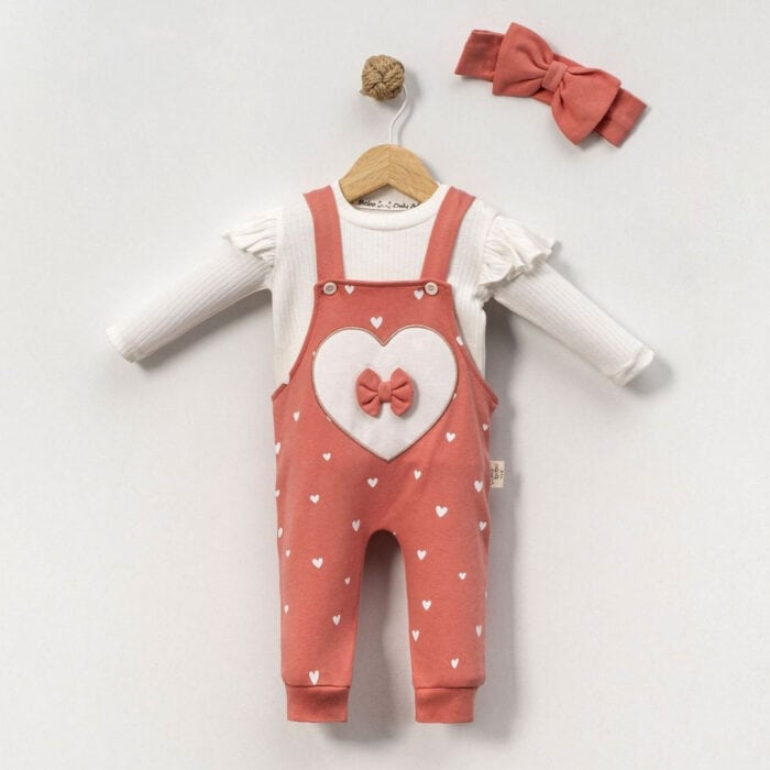 Βρεφική Σαλοπέτα Σετ Με Μπλούζα κ Κορδέλα Baby Love - Image 2