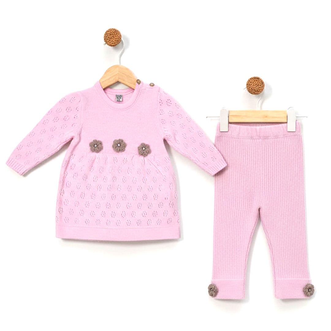 Βρεφικό Σετ Πλεκτό Ροζ