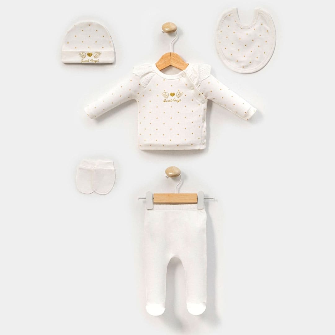 Σετ Ρούχων Νεογέννητου Με φτερά Αγγέλου 5 τεμ