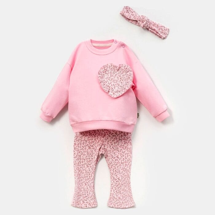 Βρεφικό Σετ με Κορδέλα Ροζ - Image 2