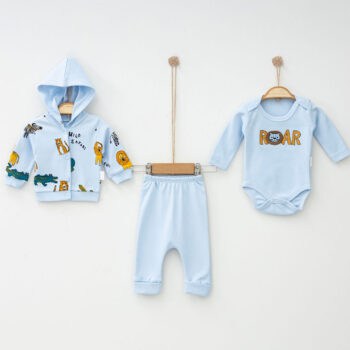 Βρεφικό Σετ Με ζακέτα Roar Μπλε 100% βαμβάκι
