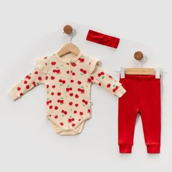 Σετ Φορμάκι Με Κορδέλα Cherry 🍒 100% Βαμβάκι