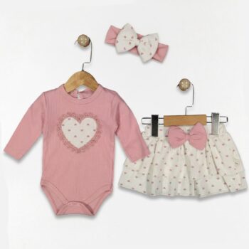 Βρεφικό Σετ Με Κορδέλα💗Pink Heart
