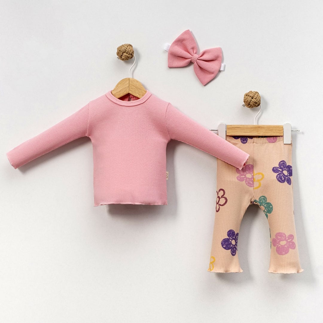 Βρεφικό Σετ Με Κορδέλα 💐 Ροζ