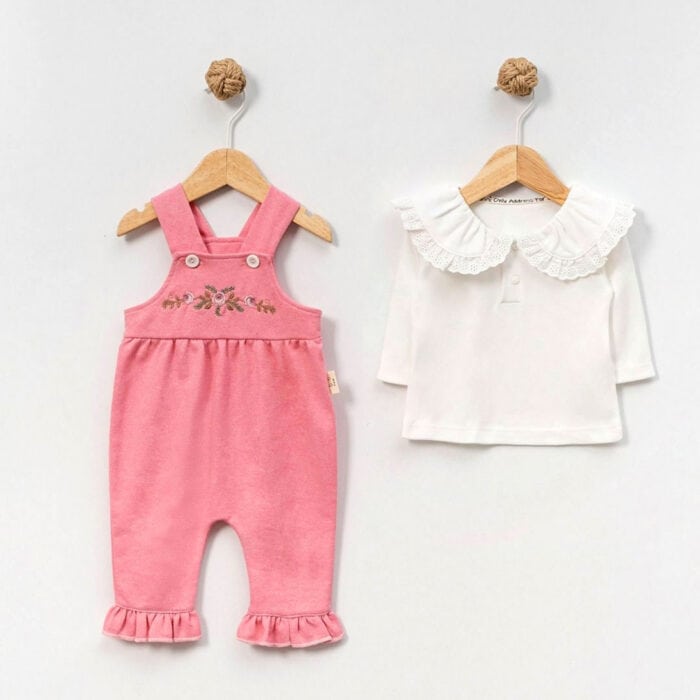 Βρεφική Σαλοπέτα Σετ Με Μπλούζα 🌸Flower🌸 - Image 2