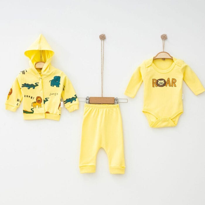 Βρεφικό Σετ Με ζακέτα Roar Κίτρινο 100% βαμβάκι - Image 2