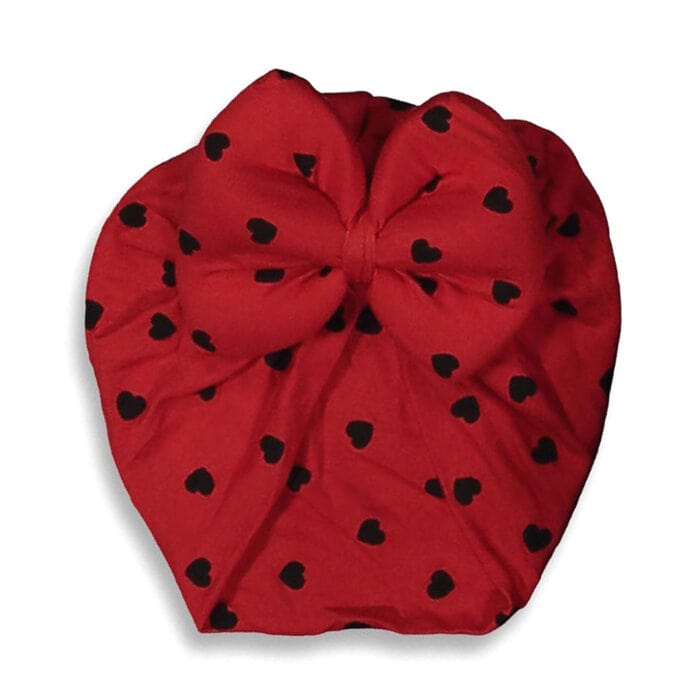 Βρεφικό Τουρμπάνι Με Καρδούλες Κόκκινο - Image 2