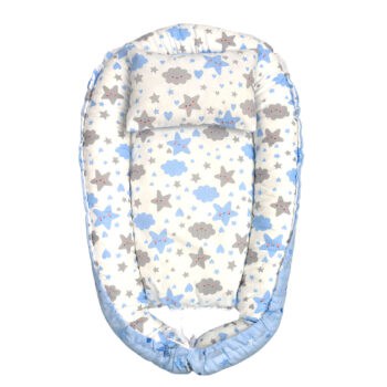 Βρεφική Φωλία Ύπνου Με Μαξιλάρι 🌟 Γαλάζια 50χ70 εκ.