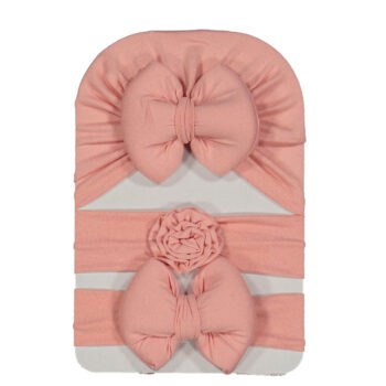 Βρεφικό Σετ Τουρμπάνι Με Κορδέλες Σομον 3 τμχ