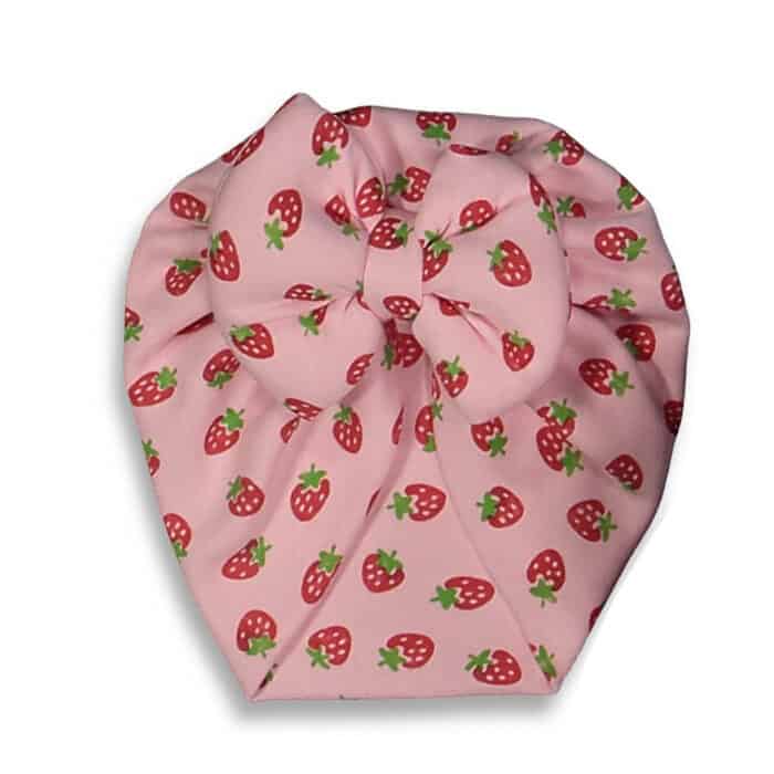 Βρεφικό Τουρμπάνι Με Φιόγκο🍓Ροζ - Image 2