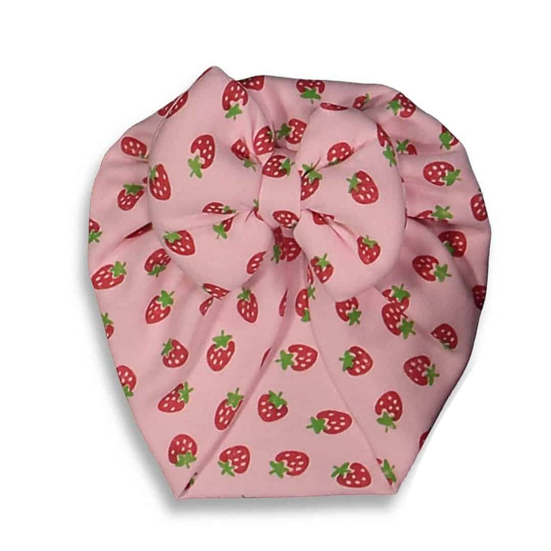 Βρεφικό Τουρμπάνι Με Φιόγκο🍓Ροζ