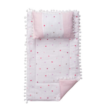 Αλλαξιέρα Στρωματάκι Με Μαξιλάρι Pon Pon 38χ63 εκ Ροζ