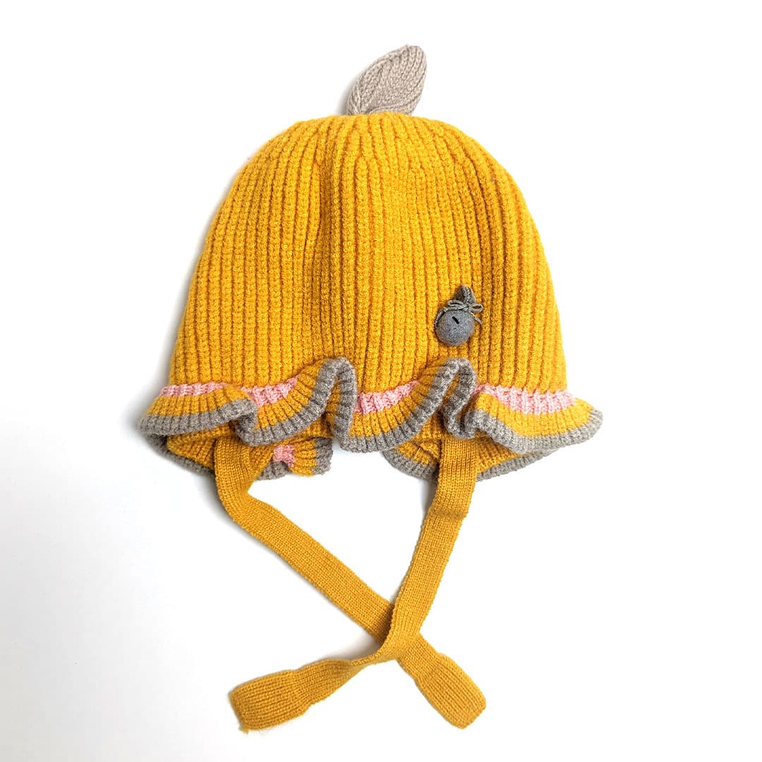 Βρεφικό Σκουφάκι Πλεκτό Μουσταρδί