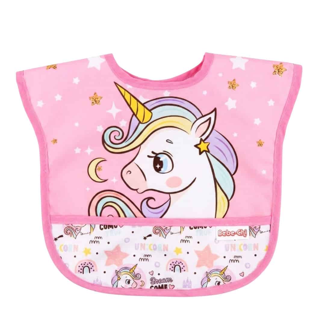 Αδιάβροχη Σαλιάρα 🦄 Unicorn Ροζ