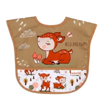 Αδιάβροχη Σαλιάρα 🦌 Ελαφάκι Καφέ