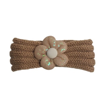 Βρεφική Κορδέλα Πλεκτή Flower Καφέ