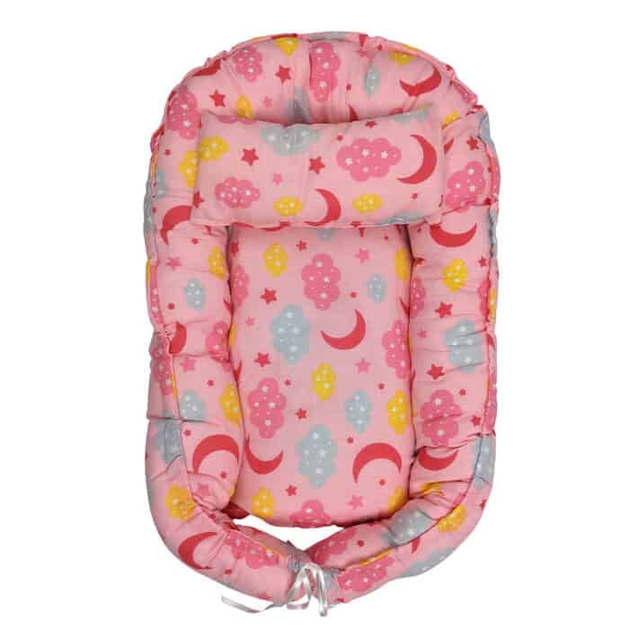 Βρεφική Φωλία Ύπνου Με Μαξιλάρι 🌛 Ροζ 50χ70 εκ. - Image 2