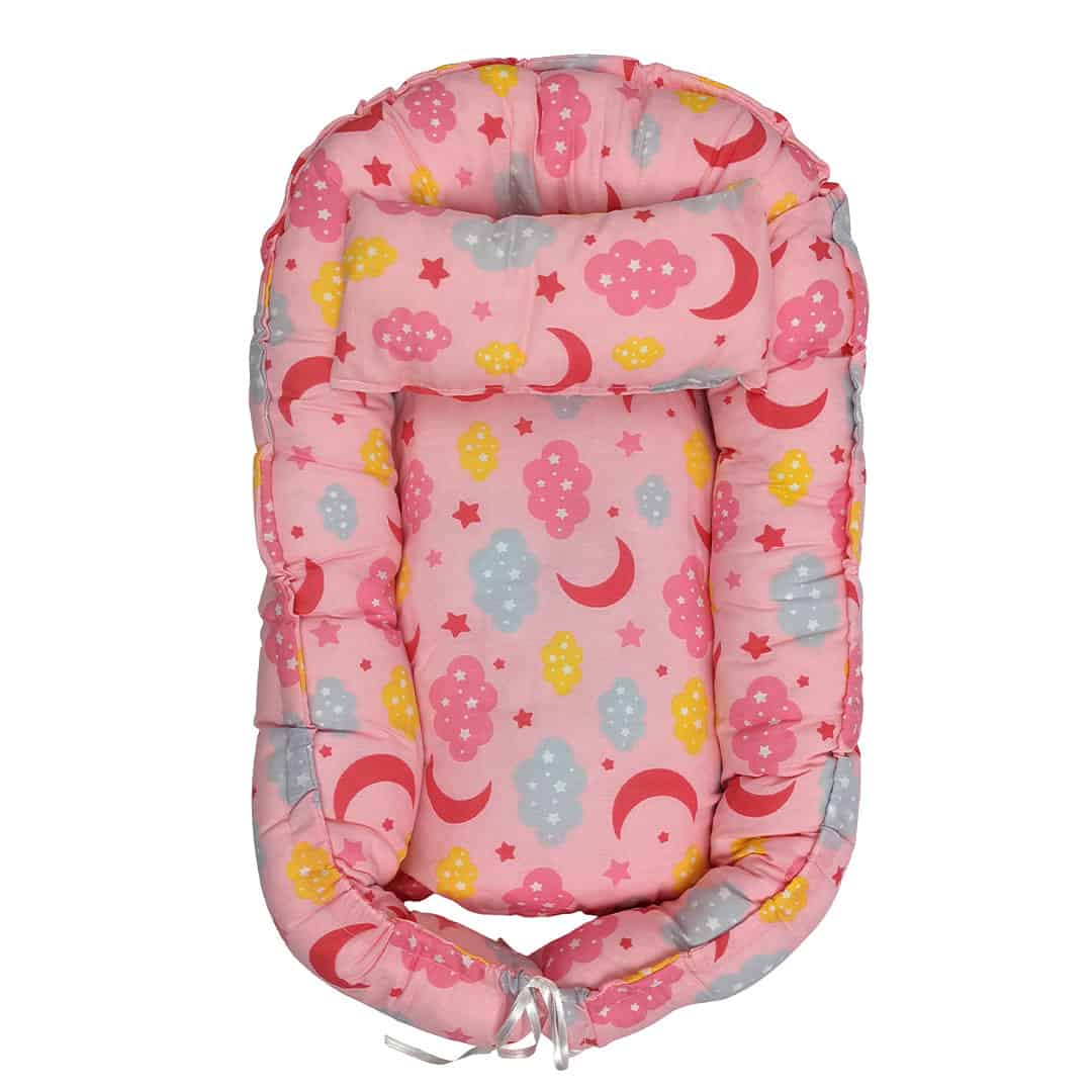 Βρεφική Φωλία Ύπνου Με Μαξιλάρι 🌛 Ροζ 50χ70 εκ.