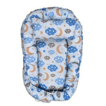 Βρεφική Φωλία Ύπνου Με Μαξιλάρι 🌛 Γαλάζια 50χ70 εκ.
