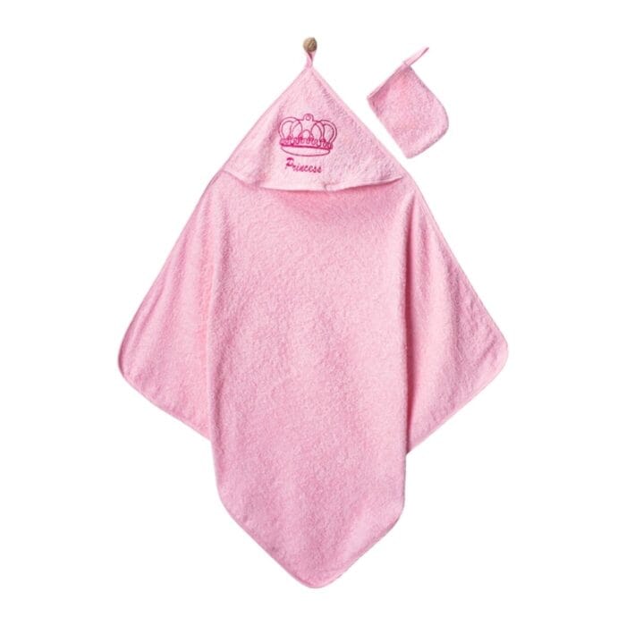 Βρεφική Πετσέτα Μπάνιου Princess  Ροζ - Image 2